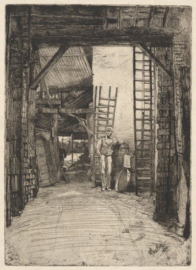 De kalkbrander, uit de Thames Set (Een serie van zestien etsen van scènes aan de Theems en andere onderwerpen) door James Abbott McNeill Whistler
