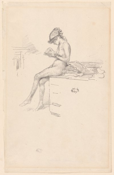 Het kleine naaktmodel, lezend door James Abbott McNeill Whistler
