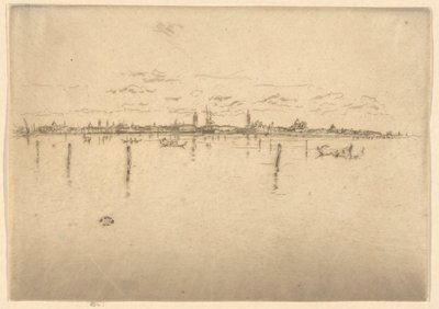 Het Kleine Venetië, uit de Eerste Venetië Set (Venetië, Een Serie van Twaalf Etsen) door James Abbott McNeill Whistler