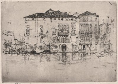 De paleizen, uit de Eerste Venetië Set (Venetië, Een Serie van Twaalf Etsen) door James Abbott McNeill Whistler