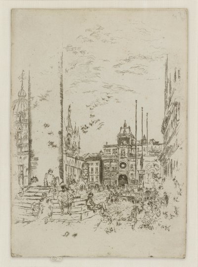 De Piazzetta, uit de Eerste Venetië Set (Venetië, Een Serie van Twaalf Etsen) door James Abbott McNeill Whistler