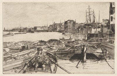 De Pool, uit de Thames Set (Een Serie van Zestien Etsen van Scènes aan de Theems en Andere Onderwerpen) door James Abbott McNeill Whistler
