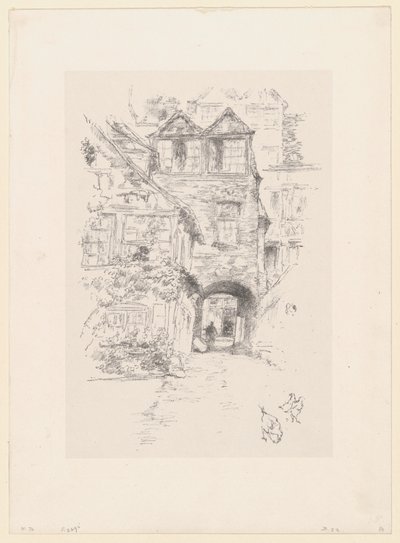 Het huis van de priester, Rouen door James McNeill Whistler
