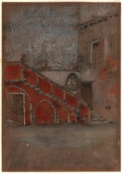 De Trap: Notitie in Rood door James Abbott McNeill Whistler