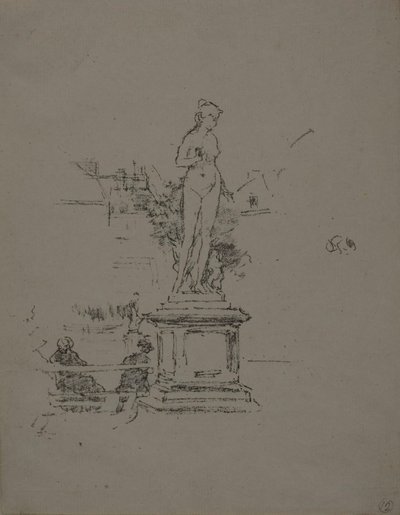 Het Standbeeld, Luxemburgse Tuinen door James Abbott McNeill Whistler