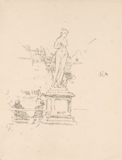 Het standbeeld, Luxemburgse tuinen door James McNeill Whistler