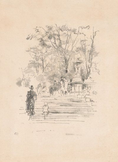 De trappen, Luxemburg door James Abbott McNeill Whistler