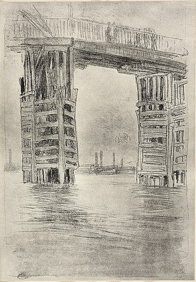 De hoge brug door James Abbott McNeill Whistler