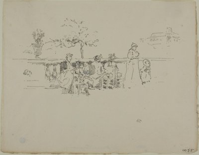 Het terras, Luxemburg door James Abbott McNeill Whistler