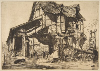 De bouwvallige huurwoning (De oude boerderij) door James McNeill Whistler