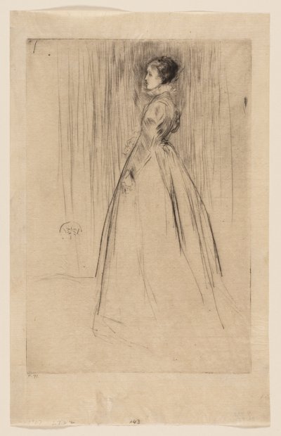 De fluwelen jurk (Mrs Leyland) door James McNeill Whistler