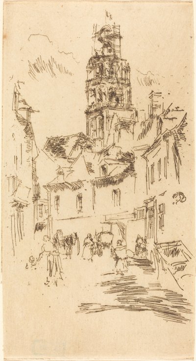 Tour St. Antoine, Loches door James Abbott McNeill Whistler