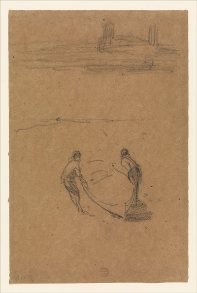 Twee mannen en een boot door James McNeill Whistler