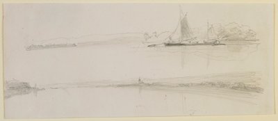 Twee scènes aan een rivier door James Abbott McNeill Whistler