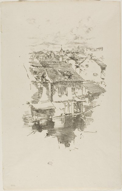 Vitré: Het kanaal door James Abbott McNeill Whistler