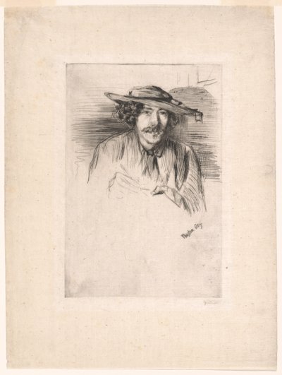 Whistler met een hoed door James Abbott McNeill Whistler