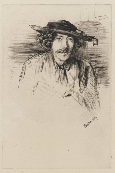 Whistler met een Hoed door James Abbott McNeill Whistler