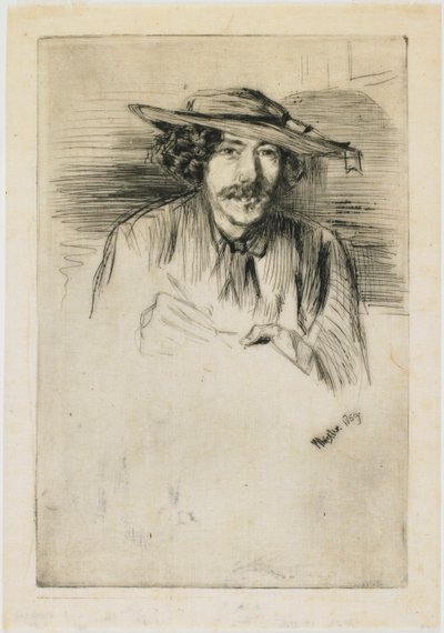 Whistler met een hoed door James Abbott McNeill Whistler