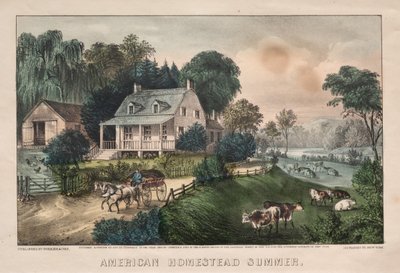 Amerikaanse hoeve, zomer door James Merritt Ives