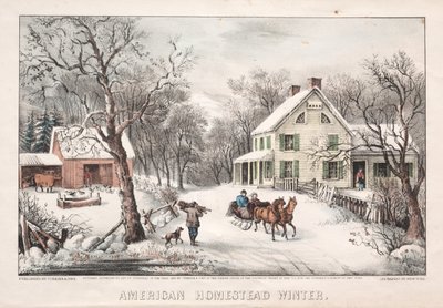 Amerikaanse Hoeve, Winter door James Merritt Ives