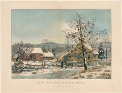 Nieuw-Engelse Winterscène, 1861 door James Merritt Ives