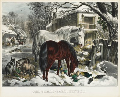 Stro-werf, Winter door James Merritt Ives