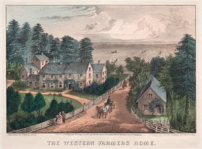 Het Huis van de Westerse Boer door James Merritt Ives