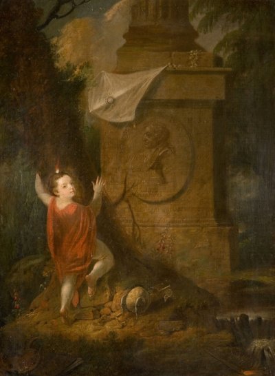 Advertentie van de Kunstenaar - Cherub met Vlieger bij Monument door James Millar