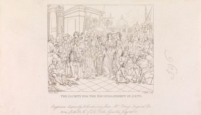 Ontwerpen voor de Grote Kamer van de Society of Arts (4 van 1 blad) door James Mitan