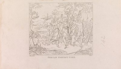 Ontwerpen voor de Grote Zaal van de Society of Arts (4 van 1 blad) door James Mitan