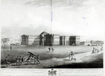Zuidoostelijk uitzicht op het nieuwe regeringshuis, Calcutta door James Moffat