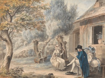 De Kunstenaar Schetst Juffrouw de St. Legier als Herderin door James Moore