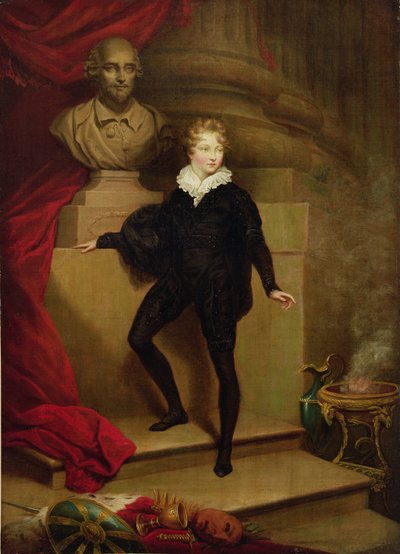 Meester Betty als Hamlet voor een buste van Shakespeare, c.1804-06 door James Northcote