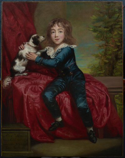 Portret van Meester Semon met een Spaniel door James Northcote