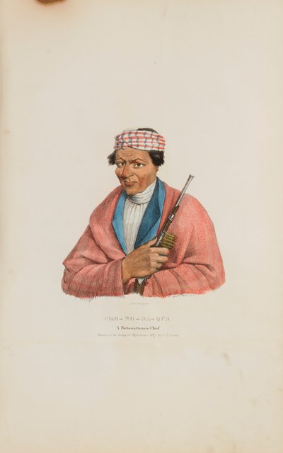 CAN-NO-SA-QUA; Een Pottowattomie opperhoofd, uit de Aboriginal Portfolio door James Otto Lewis