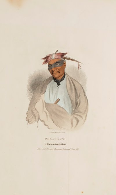 CHA-CO-TO, een Pottowattomie opperhoofd, uit de Aboriginal Portfolio door James Otto Lewis