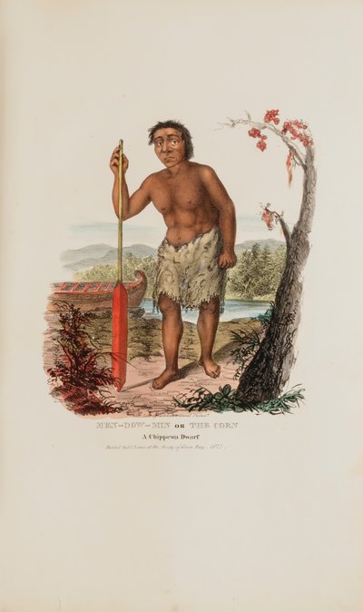 MEN-DOW-MIN of The Corn; een Chippewa dwerg, uit de Aboriginal Portfolio door James Otto Lewis
