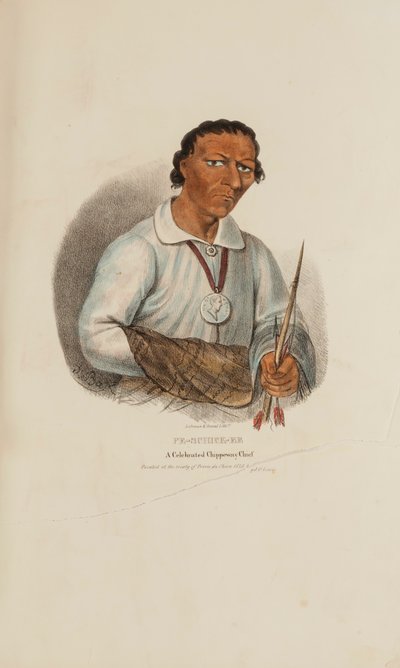 PE-SCHICK-EE; Een gevierd Chippeway opperhoofd, uit de Aboriginal Portfolio door James Otto Lewis