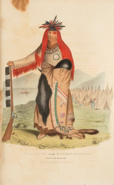 WAA-NA-TAA of de Voorste in de Strijd; opperhoofd van de Siouxstam, uit de Aboriginal Portfolio door James Otto Lewis