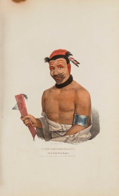 WADT-HE-DOO-KAANA; opperhoofd van de Winnebagoes, uit de Aboriginal Portfolio door James Otto Lewis