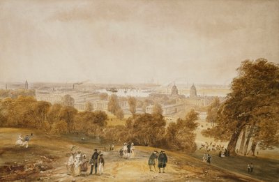 Een Uitzicht op Londen vanaf Greenwich door James Pattison Cockburn