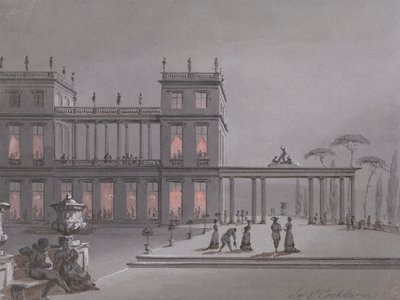 Een Italiaans Feest: Figuren op het Terras van een Palazzo door James Pattison Cockburn
