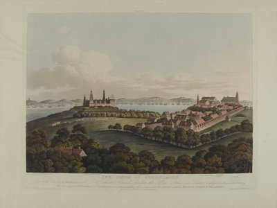 Denemarken 1807: Het beleg van Kopenhagen, gegraveerd door Robert Pollard (1792-1867) en Joseph Constantine Stadler (1780-1812) gepubliceerd in 1807 door James Pattison Cockburn