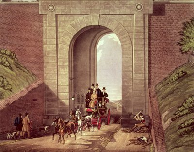 Highgate Tunnel, gegraveerd door George Hunt, c.1830 door James Pollard