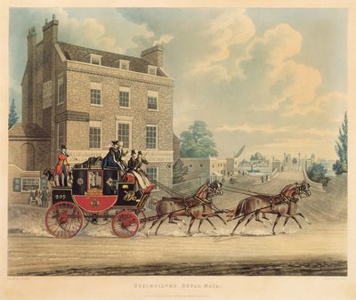 Quicksilver Royal Mail passeert de Star and Garter bij Kew Bridge door James Pollard