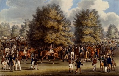 Zadelen in de Warren, prent gemaakt door Charles Hunt, 1836 door James Pollard