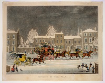 De Nadering van Kerstmis, gegraveerd door George Hunt door James Pollard