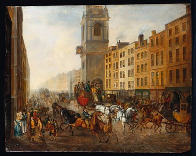 De Londen-naar-Brighton koets in Cheapside, 18 juli 1831 door James Pollard