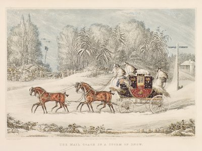 De Postkoets in een Sneeuwstorm door James Pollard