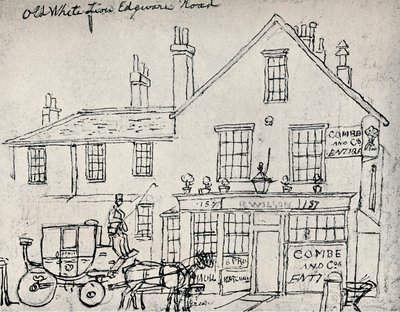 De Oude Witte Leeuw, Edgware Road, ca. 1821 door James Pollard